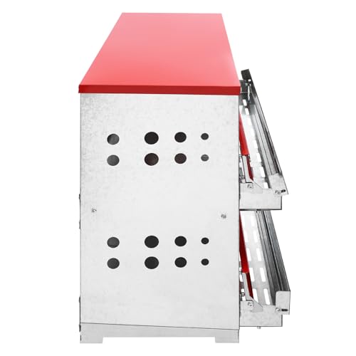Chicken Nesting Boxes, 6 Hole Nesting Box for Chickens with Rollout Egg Collection, Galvanized Sheet Chicken Coop Laying Box for Hens