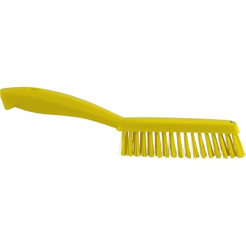 Vikan 41956 Brush,Narrow Hand,Stiff,11" x .75",PP/PBT,Yellow - color: Yellow