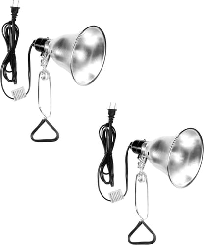 Simple Deluxe 2-Pack Clamp Lamp Light with 5.5 Inch Aluminum Reflector up to 60 Watt E26 (no Bulb Included) 6 Feet 18/2 SPT-2 Cord, Silver - size: 5.5 Inch (60 Watts), style: 2-Pack
