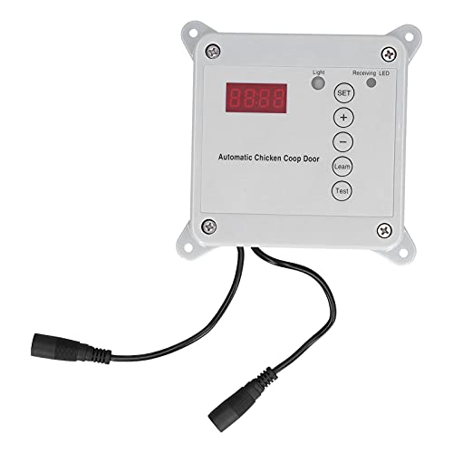 Automatic Chicken Coop Door Opener, Light Sensor and Remote Control with Timer and Anti Pinch Design, for Swing Doors 230 1000mm (US Plug)