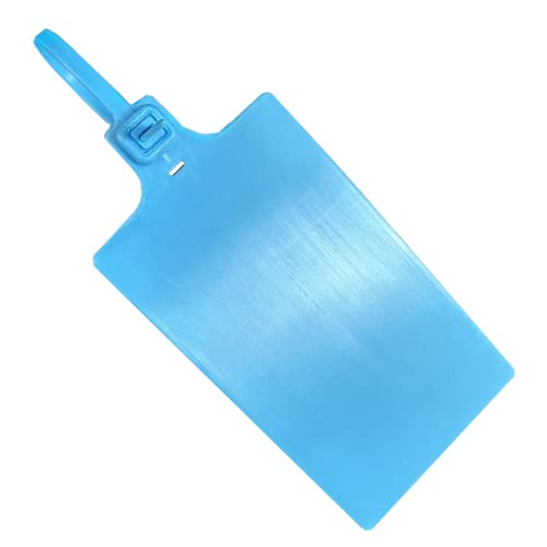 200pcs Blank Tags, Plastic Waterproof Seals,for Labeling,2.28"×3.94",Blue | large,Writeable, Zip Tie Tag Seals for shipping,identification,inventory
