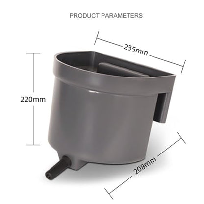4 Quart Single Teat Calf Milk Feed Bucket, Hook Over Hanging Calves Feeder Bucket with Nipple, Mountable Plastic Livestock Feeder for Farm Stall Barn Cowshed Cattle Housing Feeding