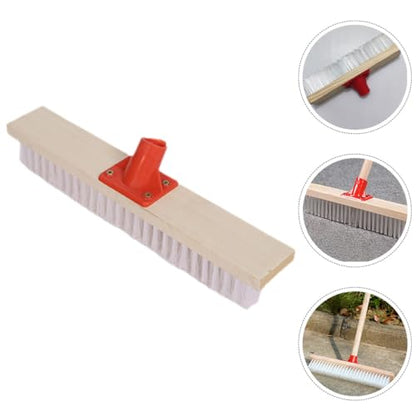 Hard Bristle Floor Brush with Long Handle, Nylon Patio Scrubbing Brush for Outdoor Deck and Bathroom Cleaning, Stiff Bristle Garden Scrub Broom for Carpet and Garage Dirt Removal