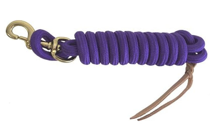 AJ Tack 9 Foot Nylon Lead Rope with Leather Popper - color: Purple