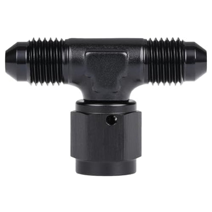 3AN Male Flare Tee T Fitting Adapter with AN3 Female Swivel On Side Aluminum Black - size: 3AN
