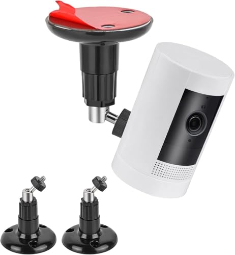 2 Packs Adhesive Ring Camera Mount - Stick Up Mount Holder Compatible with Outdoor Security Camera, 360 Degree Adjustable Security Mounting Bracket (Black, 2 Packs) - color: Black, size: 2 packs