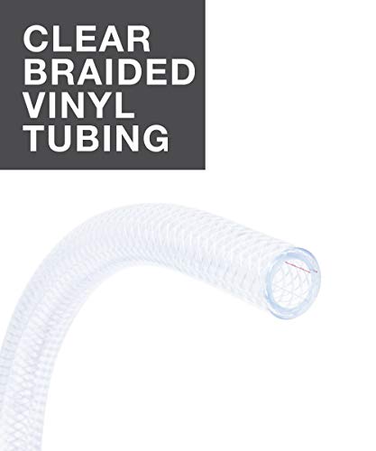 LDR Industries 516 B1210 Clear Braided Nylon Poly Tubing Flexible Non-Toxic, 1/2 Diameter x 10ft, Finish, 10', 10 Feet - color: Clear, size: 1/2" x 10'