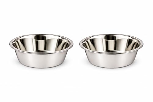 Stainless Steel Dog and Cat Bowls, Pack of 2, Replacement Bowl for Pets (14oz) - size: 14oz