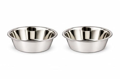 Stainless Steel Dog and Cat Bowls, Pack of 2, Replacement Bowl for Pets (14oz) - size: 14oz