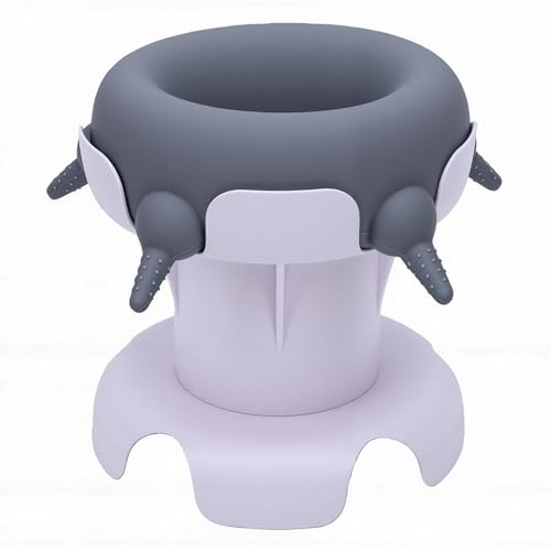 Pssopp Silicone Puppy Nursing Station Pet Milk Feeder Station, Silicone Puppy Nursing Feeder Milk Bowl for Newborn Rabbits Kittens Other Animals Feeding Supplies (Grey) - color: Grey