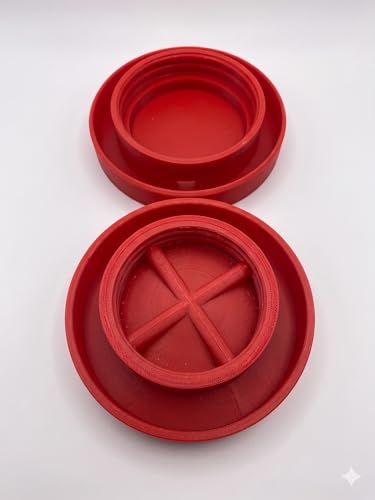 Chick Feeder and Waterer Lid, 2 Piece Set for Standard Mouth Mason Jar (Jars are NOT Included) (RED) - color: RED
