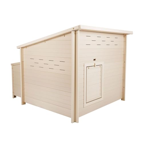 New Age Pet ECOFLEX Fontana Jumbo Chicken Coop, Urban Barn for 4 to 6 Chickens, Easy Assembly, Eco Friendly & Durable, Tan