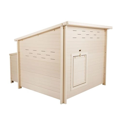 New Age Pet ECOFLEX Fontana Jumbo Chicken Coop, Urban Barn for 4 to 6 Chickens, Easy Assembly, Eco Friendly & Durable, Tan