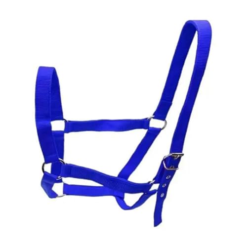 Cow Halter 2pcs Horse Halter,Chin and Throat Snap,PP Good Durability Wear Resistant Rope for Pasture Racecourse Farm(Blue) - color: Blue