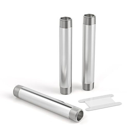 TAILONZ PNEUMATIC 1" NPT Male x 1" NPT Male 304 Stainless Steel Pipe Nipple, 10" Length Cast Pipe Fitting, Threaded Connector（Pack of 3） - color: 10"(250MM), size: 1"MNPT