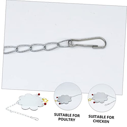 Hanging Chicken Mirror Toy Single-Sided Reflective Surface for PET Chickens Includes Bell for Cage Accessories
