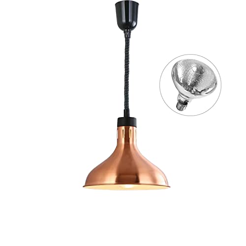 KOUDA Hanging Commercial Food Warmer Lights Telescopic Heating Lamps For Buffet Kitchen Restaurant (Bronze, Dia.29cm, Adjustable Height.60-150cm) - color: Bronze