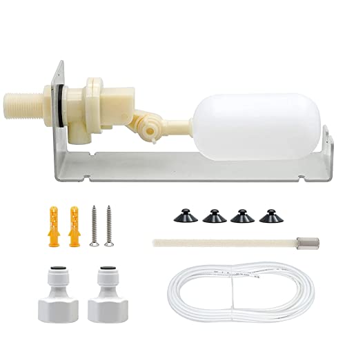 Water Fountain Auto Fill System AutoFill Water Level Kit, 1/4 Inch Tube with Adjustable Arm for Outdoor Fountain Pond Aquariums Aquaculture