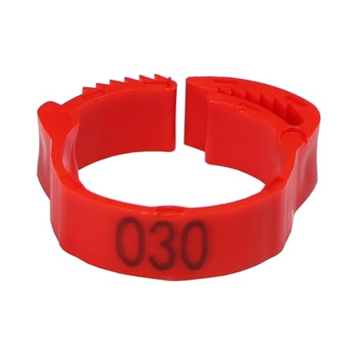50Pcs~25pcs Adjustable Chicken Foot Ring 6 Colors Numbered Identification Leg Rings Clip for Poultry Chickens Ducks Geese Parrot for Easy Flock Management(Red,50pcs) - color: Red, size: 50pcs