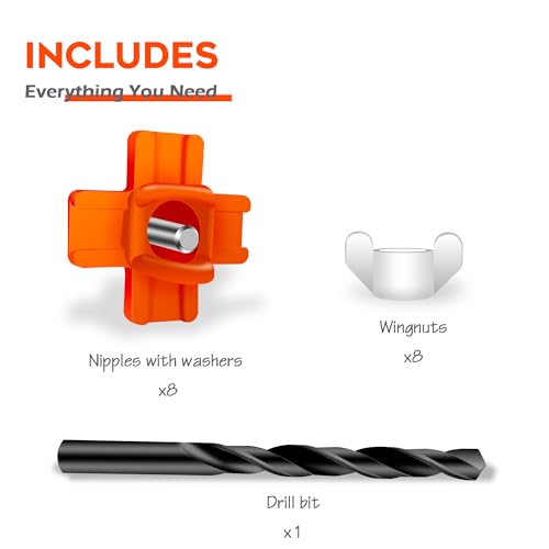 Eggluuz Chicken Waterer Nipple Horizontal Side Mount Automatic Nipples Drinker for Chickens 8 Pack - size: 8 Pack