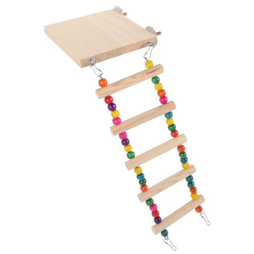 Happyyami Bird Ladder Toy for Birds Parrot Perch Platform and Step Ladder for Parakeets Cockatiels Lovebirds Promotes Exercise and Beak Health Easy to Install - size: 30x10cm