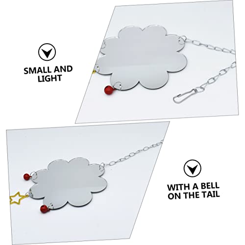 Hanging Chicken Mirror Toy Single-Sided Reflective Surface for PET Chickens Includes Bell for Cage Accessories