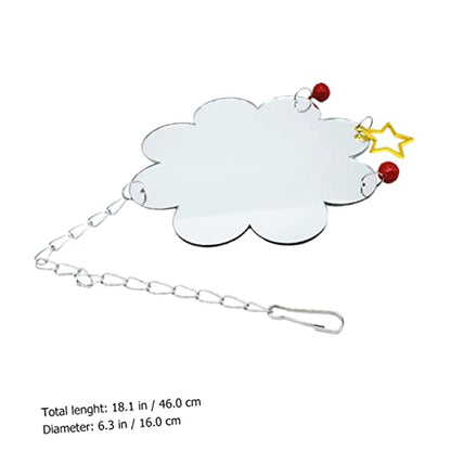 HANABASS Hanging Chicken Mirror Toy with Bell Interactive Cage Decoration for Poultry Encourages Curiosity and Exercise Easy to Install Durable Material