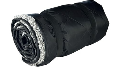 DOWN UNDER OUTDOORS Waterproof 350 GSM Fleece or Sherpa Stadium Blanket | Large Extra Thick, Windproof, Quilted, Machine Washable, Camping Picnic & Outdoor, Beach, Dog, secret pocket, 82 x 55 inches - color: Black/Heather Grey