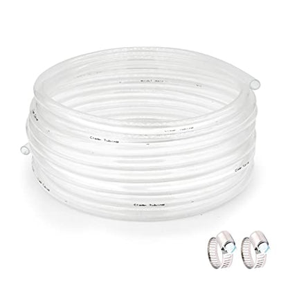 1’’ ID × 1-1/4’’ OD - 50 ft Clear Plastic Vinyl Tubing, Flexible PVC Hose Lightweight Non-Toxic vinyl Tube for Transfer Water Air Oil - size: 1'', style: 50 feet