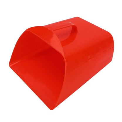 Large Feed Scoop with Side Handle Plastic Enclosed Feed Scoop Livestock Hand Scooper for Livestock Farmers, Red