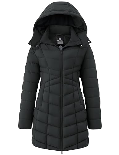wantdo Women's Puffer Jacket Warm Padded Winter Coat Long Quilted Jacket (Available in Plus Size) - color: Dark Grey, size: X-Large