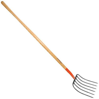 A.M. Leonard Forged 6 Tine Manure Fork, Bedding Fork, 54 Inch Ash Handle