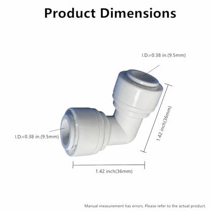 3/8 inch x3/8 inch Tube Push Union Elbow Quick Connect for RO Water Filter Fitting（ Pack of 5） - style: 3/8" elbow connect(5)