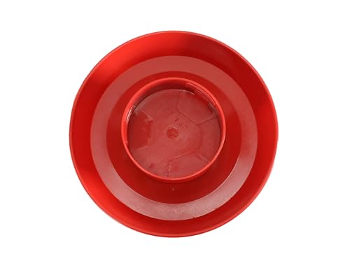 Little Giant® Screw-On Poultry Waterer Base | Heavy Duty Plastic Water Tray Base for Container | Chicken Waterer Screw on Base (Red, 1 Count) - color: Red