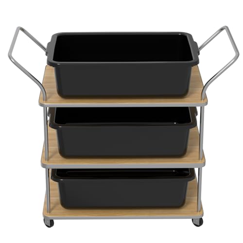 Xyskin 4 Pack 23 L Commercial Bus Tubs, Large Rectangle Dish Tub, Restaurant Bus Pans, Black - size: 23L-4 Packs