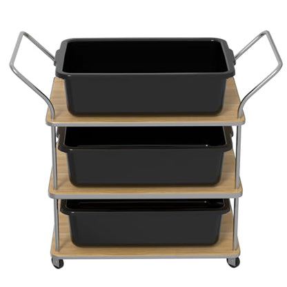 Xyskin 4 Pack 23 L Commercial Bus Tubs, Large Rectangle Dish Tub, Restaurant Bus Pans, Black - size: 23L-4 Packs