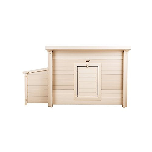 New Age Pet ECOFLEX Fontana Chicken Coop, Urban Barn for 2 to 3 Chickens, Easy Assembly, Eco Friendly & Durable, Tan - color: Maple, size: 52.4"L x 29.4"W x 29.1"H