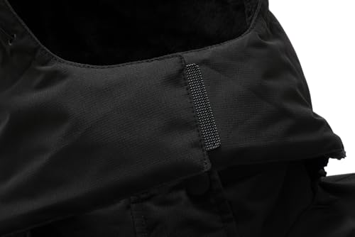 MOERDENG Women's Waterproof Ski Jacket Warm Winter Coat Hooded Snowboarding Jacket Snow Coat - color: Black, size: Small