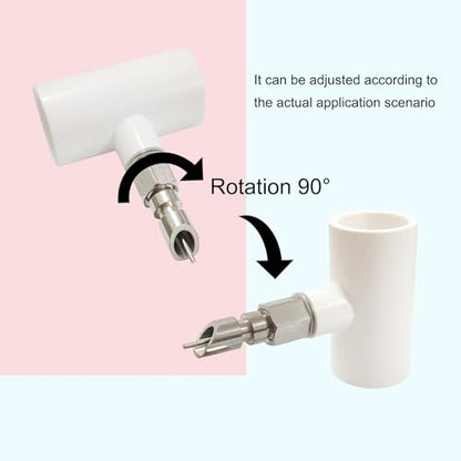 Stainless Steel Rabbit Water Nipples Metal Automatic Watering System with PVC Tee for Rat, Guinea Pig, Hamster, Ferrets (6Pcs)