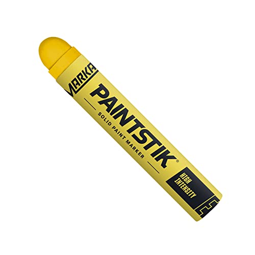 Markal 88621- High-Intensity Paintstik, Solid Paint Marker for Coding, Identification, Layout & Assembly Work- Creates Durable Weather and UV-Resistant Marks, Yellow Color (12 Pk) Made in USA - color: Yellow
