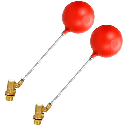 1/2 Inch float valve for water tank | water trough float valve| water float valve| Automatic Water Level Control for Water Tanks| Automatic stock tank | With 5 Inch Float Ball(2-Pack) - size: 1/2 inch