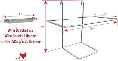 RentACoop Wire Bracket for Small Animal Drinking Bottle (64 oz) - size: 64 oz