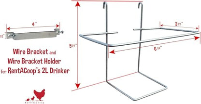 RentACoop Wire Bracket for Small Animal Drinking Bottle (64 oz) - size: 64 oz