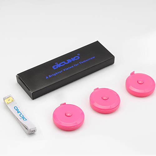 DiCUNO 60-Inch 1.5 Meter Soft and Retractable Tape Body Tailor Sewing Craft Cloth Dieting Measuring Tape (3 Pcs of Pink with Soft Tape) - color: Pink*3pcs