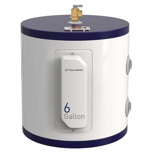 ThermoMate Tank Water Heater Electric, 6 Gallon Small Point of Use Residential Hot Water Heater, 1500W 120Volt Compact, Adjustable Thermostat, UL Listed (ES600) - style: 6 Gallons