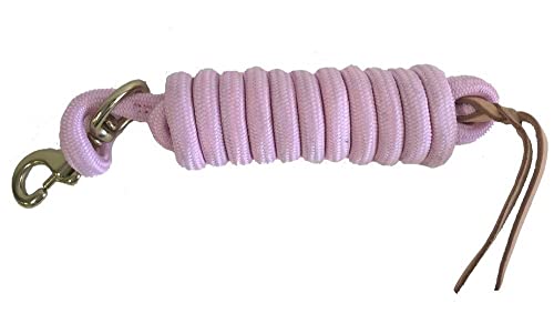 AJ Tack 9 Foot Nylon Lead Rope with Leather Popper - color: Purple