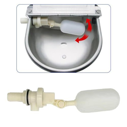Automatic Waterer Bowl Float Valve, Feed Farm Supplies for Cattle Sheep, Style B, as described