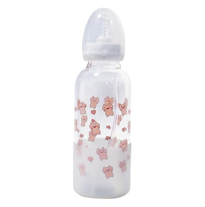 CutiePlusU Adult Glass Feeding Bottle Cute Printed Large Size Baby Bottles Pigs in the Sky 13.5Oz/400ML - color: Pigs in the Sky