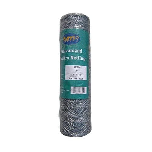 20GA Galvanized Hexagonal Poultry Netting Chicken Wire 18 inches x 150 feet x 2 inches Mesh - size: 18"x150'- 2" 20GA