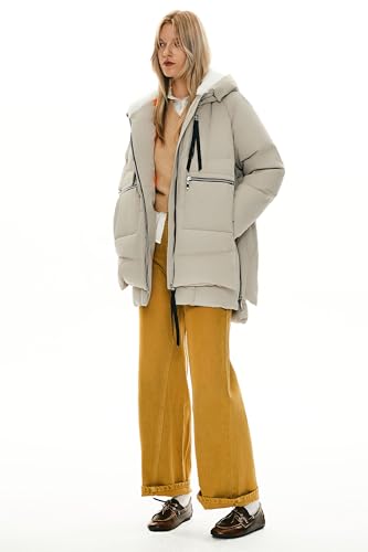 Orolay Women's Thickened Down Jacket - color: Beige, size: X-Small